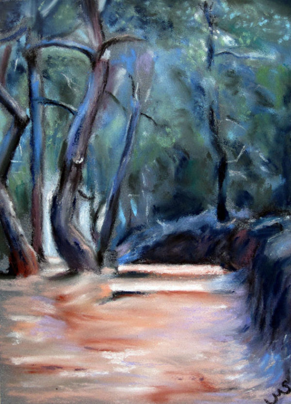 Waldweg in der Provence in Pastell